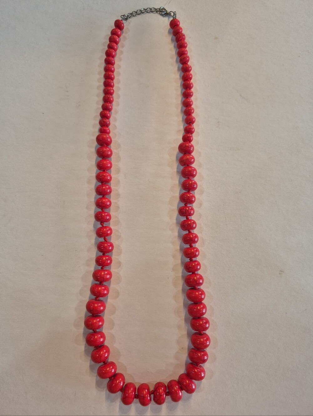 Fashion Jewelery- Red Chunky Beaded Statement Necklace